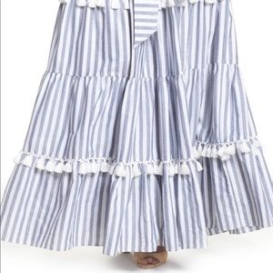 eliza j tiered tassel fringe cotton maxi dress